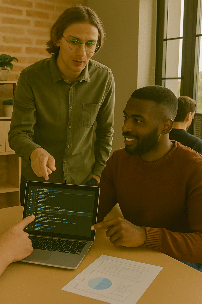 Developers building websites Code Development Phase